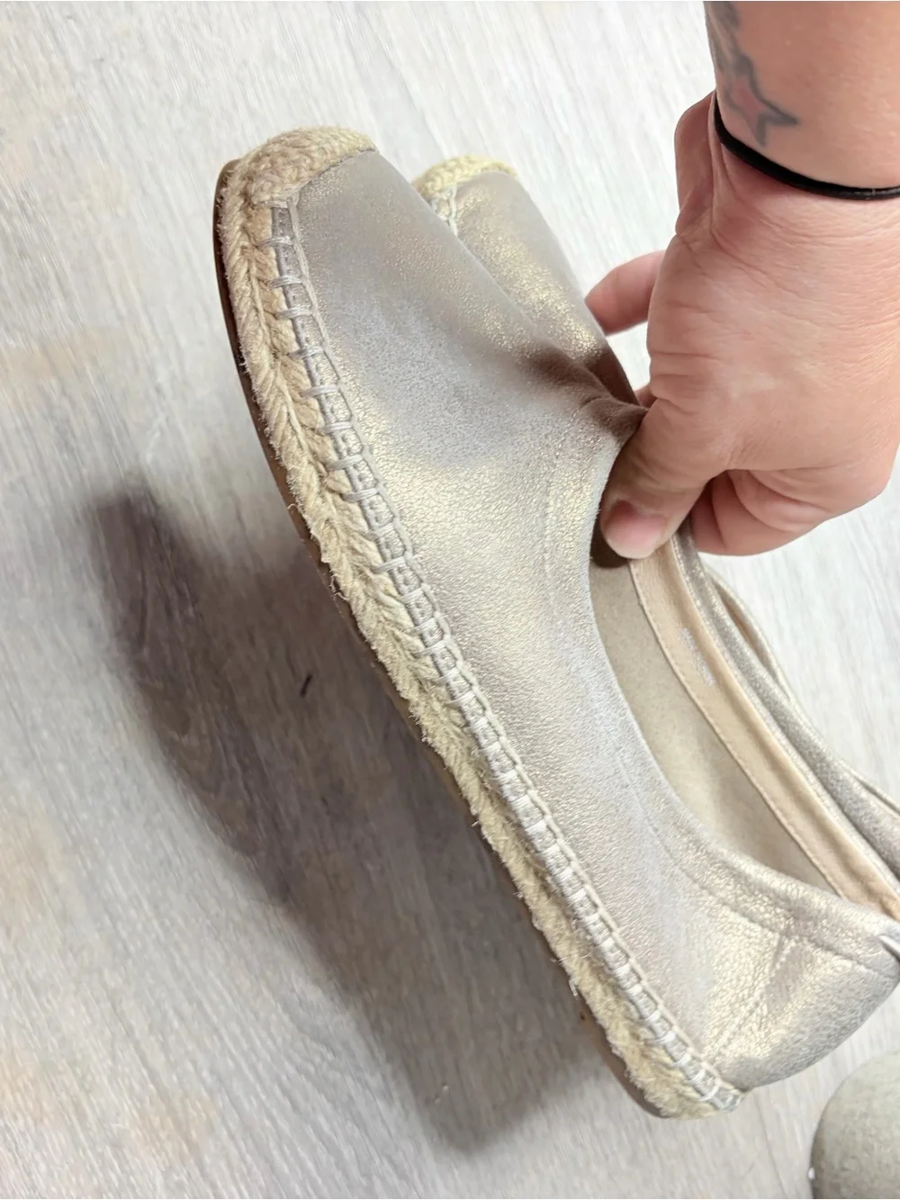 Eileen Fisher Bali Flats Espadrille Size 7 Women’s Metallic Casual